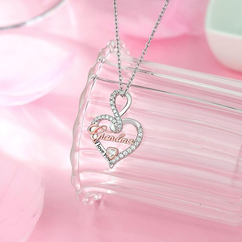 Gifts for Mom Grandma Nana Aunt, Infinity Love Heart Necklace for Women, Christmas Birthday Gifts