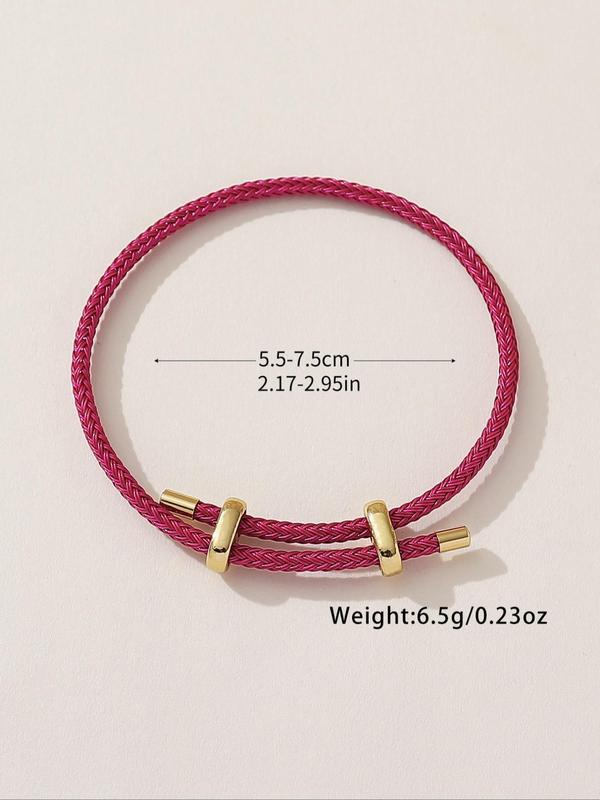 Women's Simple Plain Braided Bracelet, Casual Pull Adjustable Braided Bracelet, Fashion Accessories for Women & Girls