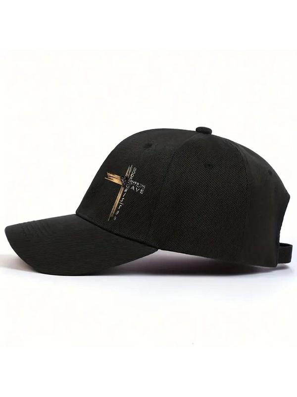 Cross Design Baseball Cap, Casual Outdoor Sports Hat for Men & Women, Adjustable Sun Protection Cap for Daily Wear