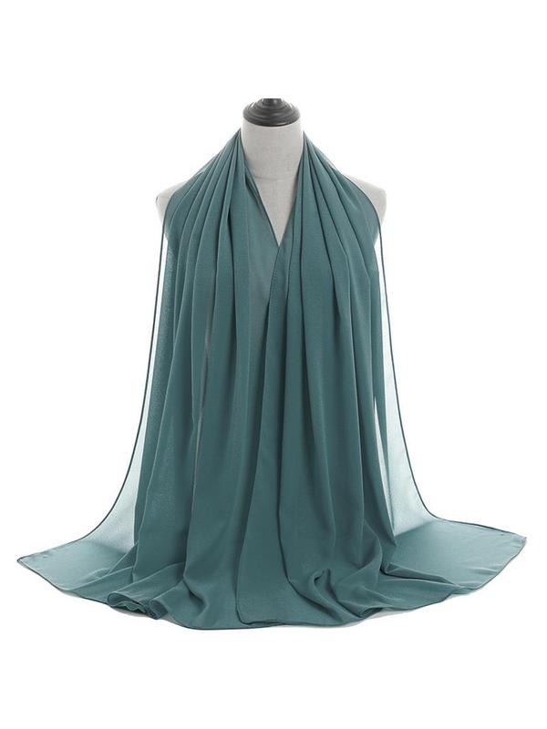 Women's Classic Solid Color Chiffon Scarf, Breathable Lightweight Soft Long Shawl for All Seasons, Women's Scarf for Streetwear Daily Wear