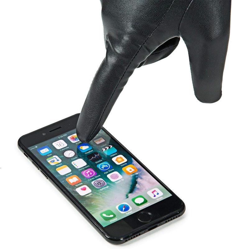 Winter Leather Gloves for Women, Wool Fleece Lined Warm Gloves, Touchscreen Texting Thick Thermal Snow Driving Gloves