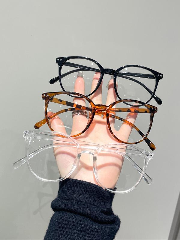 Unisex Vintage Round Frame Eyeglasses, Trendy Minimalism Eyeglasses for Everyday Use, Fashion Accessories for Outdoor Activities