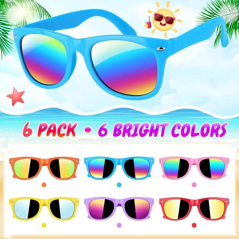 Colorful Party Sunglasses, 6 12pcs Outdoor Seaside Laser Color Sunglasses, Halloween Funny Party Supplies for Outdoor Activities Birthday Travel Pool Beach