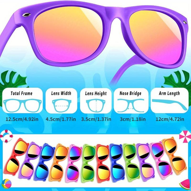 Colorful Party Sunglasses, 6 12pcs Outdoor Seaside Laser Color Sunglasses, Halloween Funny Party Supplies for Outdoor Activities Birthday Travel Pool Beach