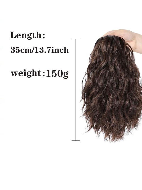 14 Inch Short Wavy Ponytail Extension, Curly Ponytail Extension with Cord, Synthetic Hair Extensions for Party & Daily Use