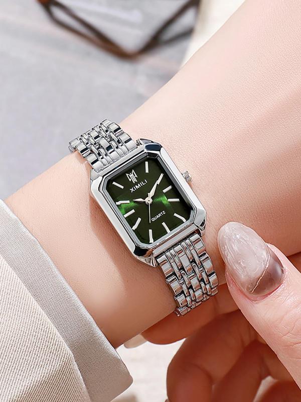 Women's Elegant Fashion Square Dial Analog Quartz Watch, Fashion Watch for Party, Daily Clothing Decor, Trendy Watch for Birthday Gift without Box