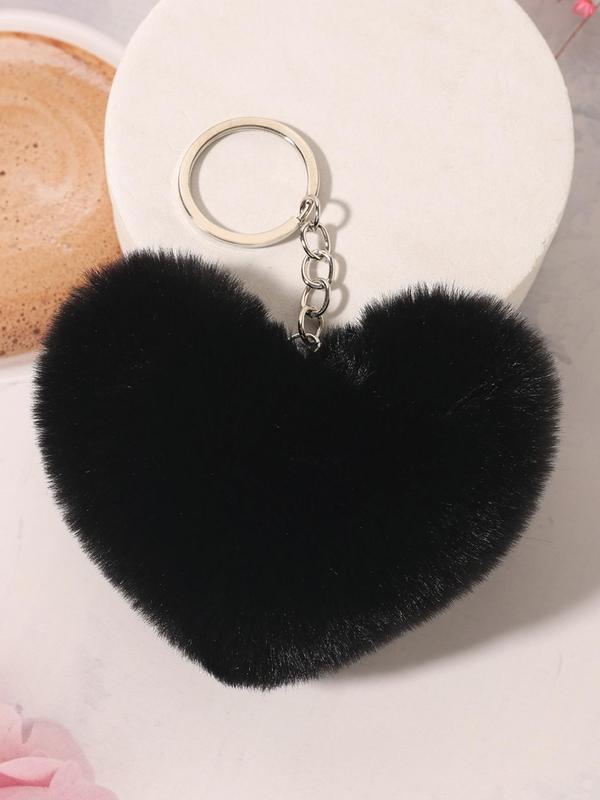 Heart Shaped Plush Keychain, Cute Keychain for Women & Men, Fashion Accessories for Daily Use, Perfect for Student for Daily Use