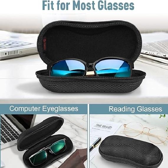 FINTIE Sunglasses Case with Zipper & Clip, Shockproof HardShell Sports Glasses Case for Men and Women