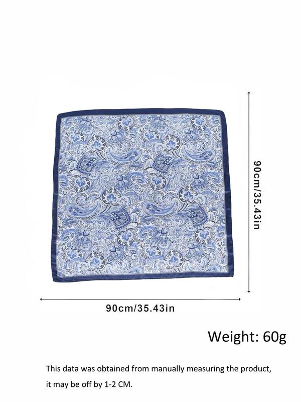 Women's Boho Style Paisley Print Square Scarf, Vintage Trendy Hair Scarf, Fashionable Hair Accessories for Women & Girls