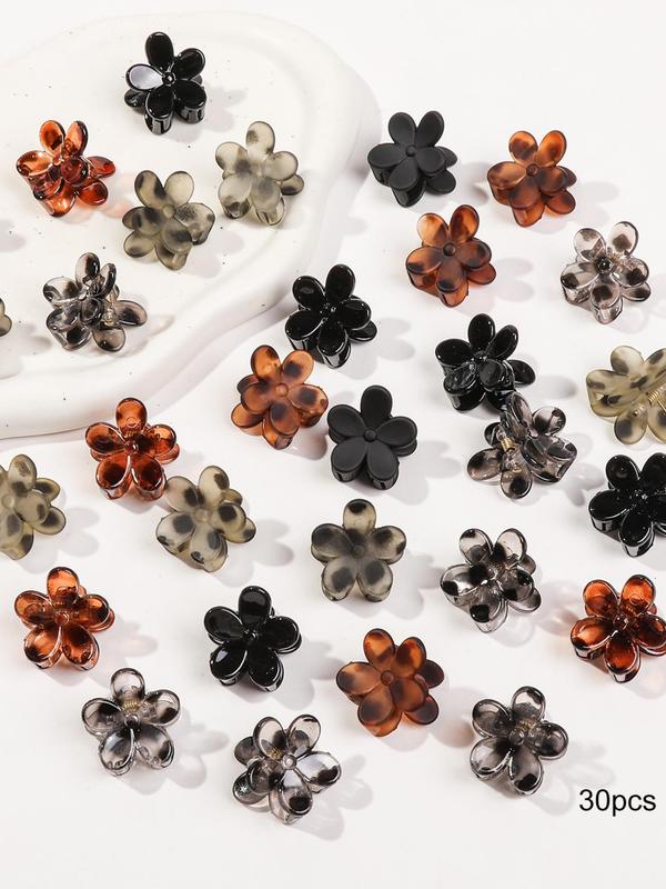 2024 New Style Mixed Flower Shaped Mini Hair Claws, Casual and Versatile Hair Accessories for Women, Minimalist Headwear Suitable for Thick Hair Hairstyles Ideas