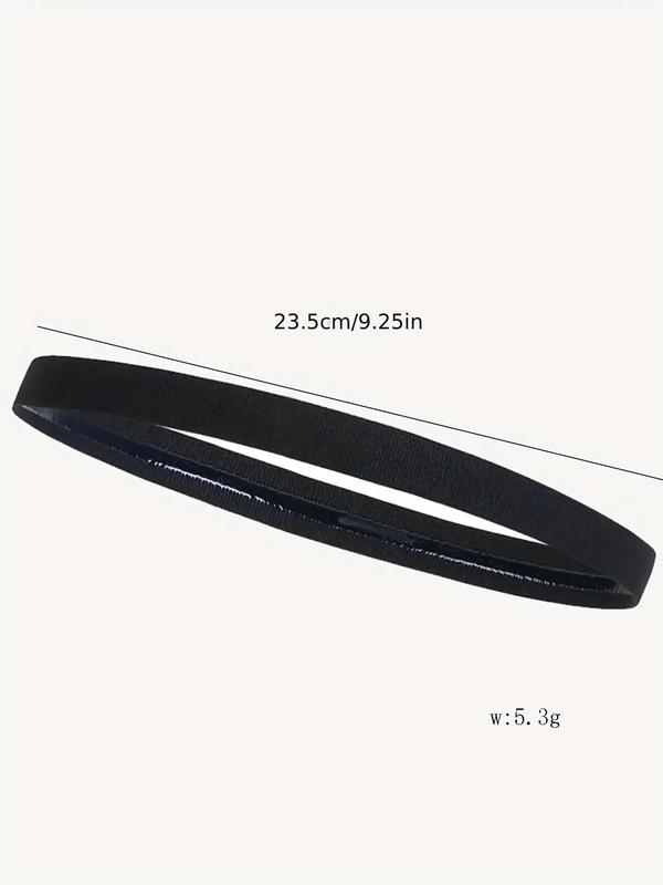 3pcs Men's Summer 2024 Simple Plain Silicone Non-slip Elastic Sports Headband, Simple High Stretch Sporty Hair Band for Outdoor