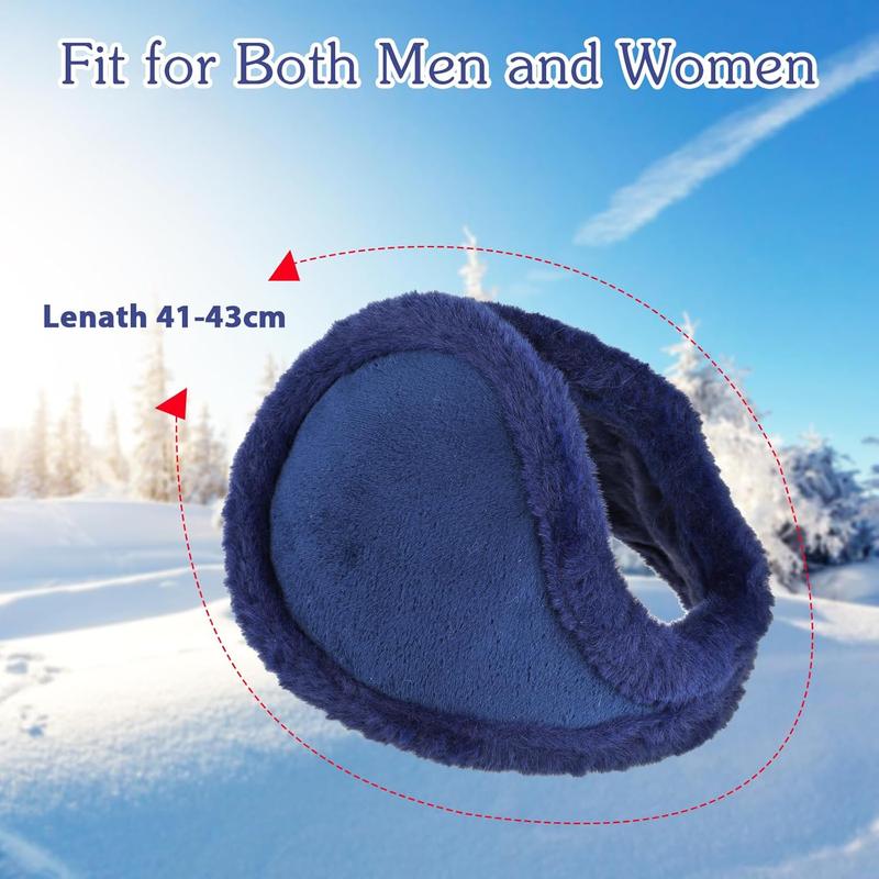 2Pcs Ear Muffs for Winter Fleece Earmuffs Winter Ear Warmers for Women Men Plush Earmuffs Ear Covers for Cold Weather