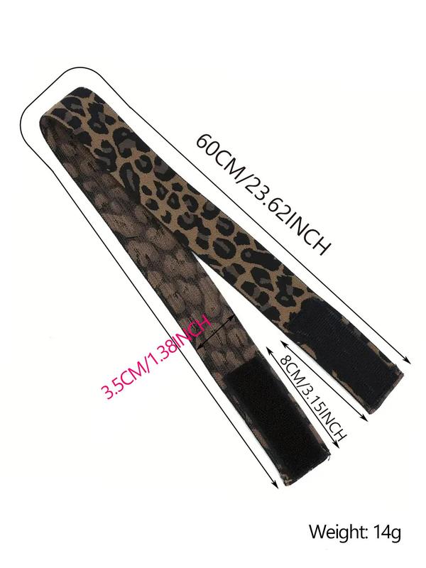 Elastic Melting Band, Leopard Pattern Elastic Bands for Wig Edges, Adjustable Edge Wrap to Lay Edge, Wig Accessories for Salon Women Girls Frontal Melt