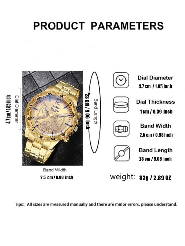 Men's Business Fashion Round Dial Quartz Watch, Fashion Watch for Party, Daily Decor, Trendy All-match & Exquisite Watch for Birthday Gift without Box