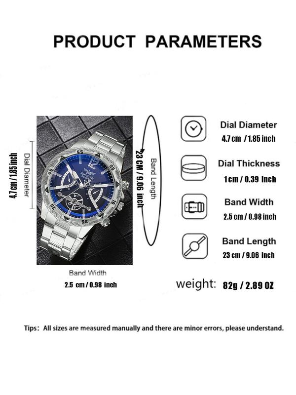 Men's Business Fashion Round Dial Quartz Watch, Fashion Watch for Party, Daily Decor, Trendy All-match & Exquisite Watch for Birthday Gift without Box