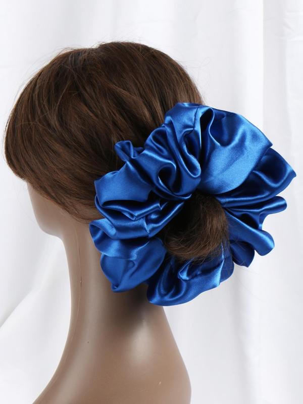 Solid Color Ruched Design Scrunchie, High Stretch Hair Tie, Fashion Hair Accessories for Women & Girls