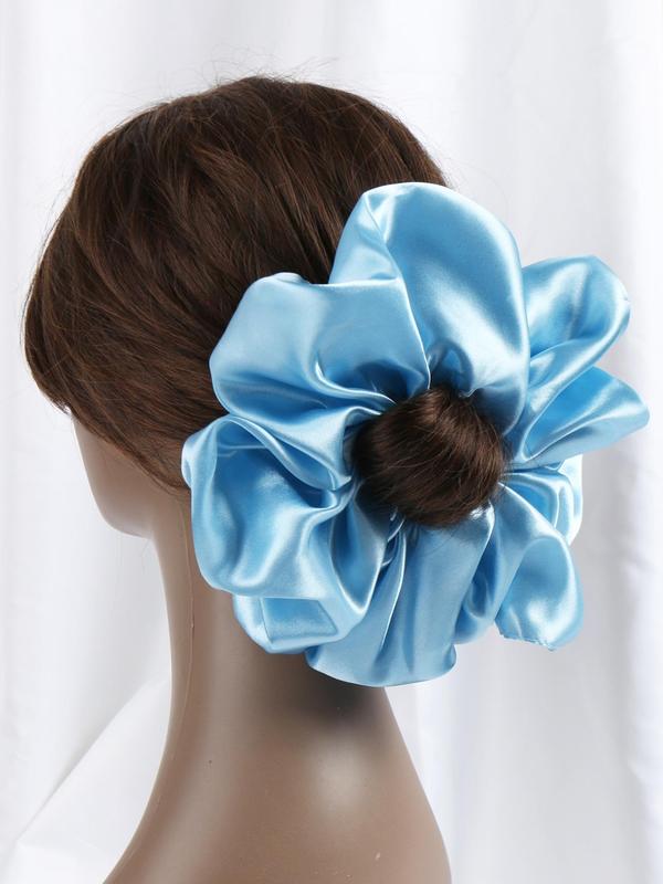 Solid Color Ruched Design Scrunchie, High Stretch Hair Tie, Fashion Hair Accessories for Women & Girls