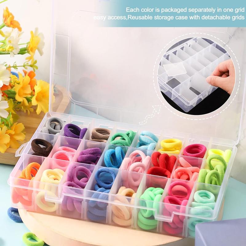 Colorful Hair Ties with Storage Box, 240pcs set Elastic Braiding Hair Circle for Women & Girls, Fashion Hair Accessories for Party, Daily Clothing Decor