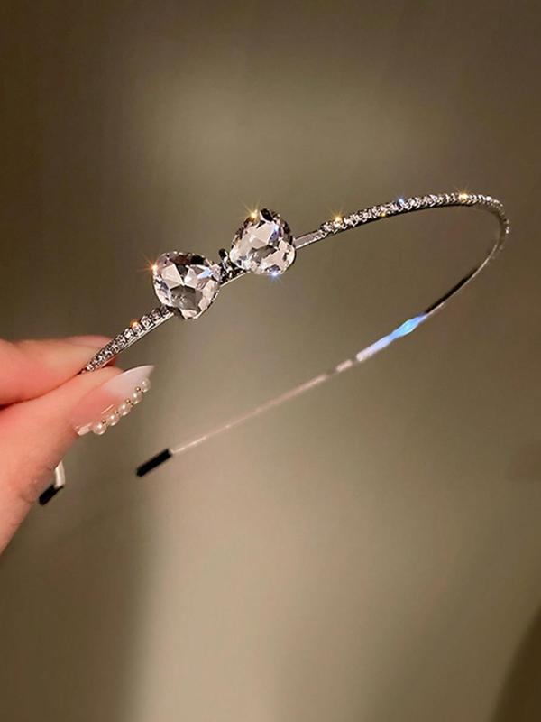 Rhinestone Decorated Bow Design Headband,  Elegant Hair Accessories for Women & Girls, Fashion Hair Accessories for Party, Daily Clothing Decor