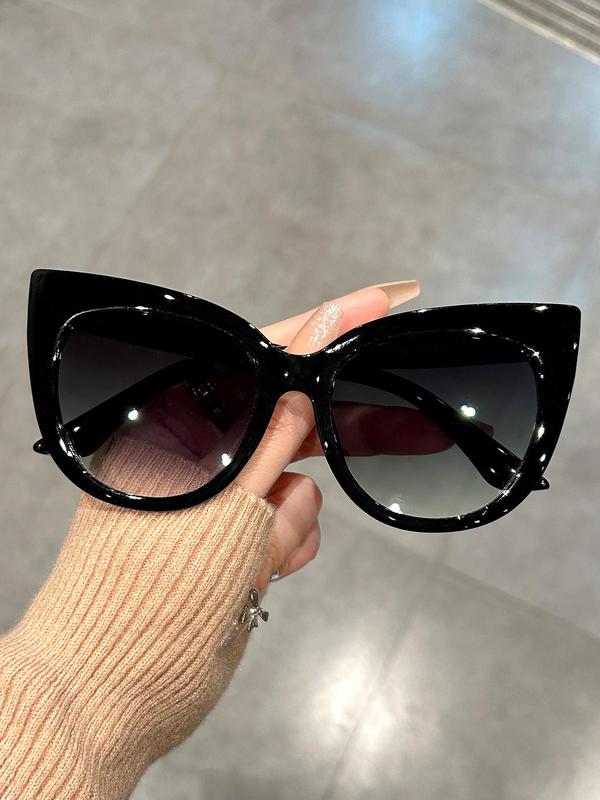 Unisex Simple Style Plain Color Leopard Pattern Cat Eye Sunglasses for Women, Trendy Casual Sunglasses for Men, Fashion Accessories for Outdoor Activities