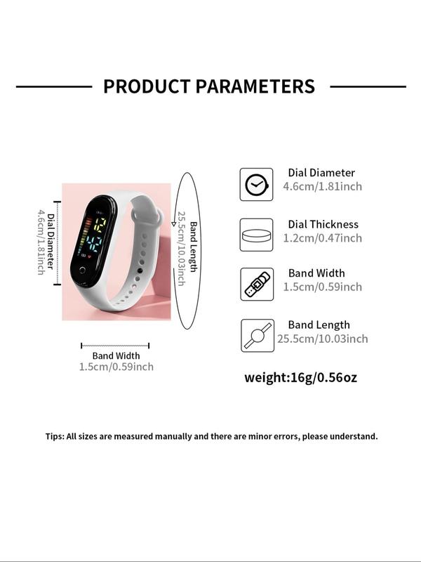 Summer Fashion Simple Led Digital Watch, Touch Screen Watch, Portable All-match Casual Watch for Daily Use, Fashion Accessories for Both Men & Women