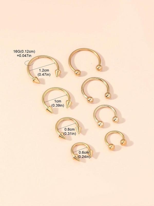 Unisex Stainless Steel Nose Ring, Simple U-shaped Nose Ring, Body Jewelry for Women & Girls, Trendy All-match & Exquisite Jewelry for Gift