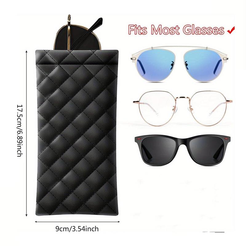 Portable Eyeglasses Case, 2 Counts PU Leather Soft Sunglasses Bag Pouch, Pocket Mobile Phone Sunglasses Organizer Holder