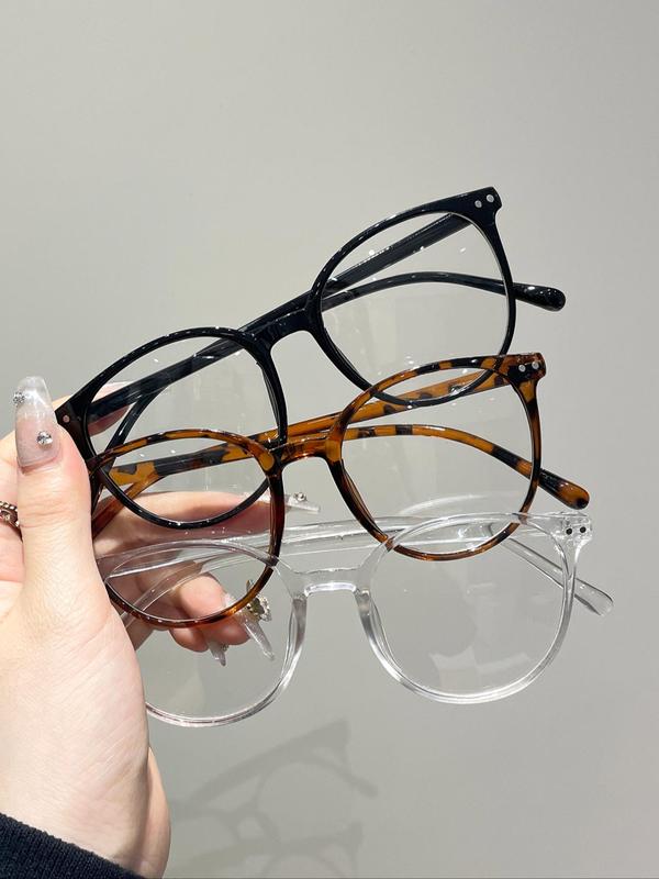 Unisex Vintage Round Frame Eyeglasses, Trendy Minimalism Eyeglasses for Everyday Use, Fashion Accessories for Outdoor Activities