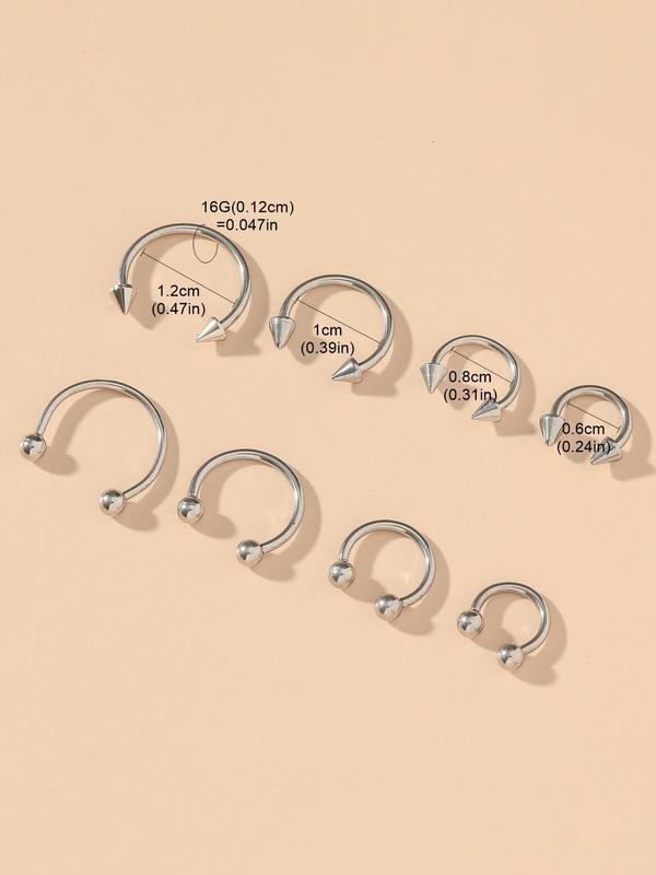 Unisex Stainless Steel Nose Ring, Simple U-shaped Nose Ring, Body Jewelry for Women & Girls, Trendy All-match & Exquisite Jewelry for Gift