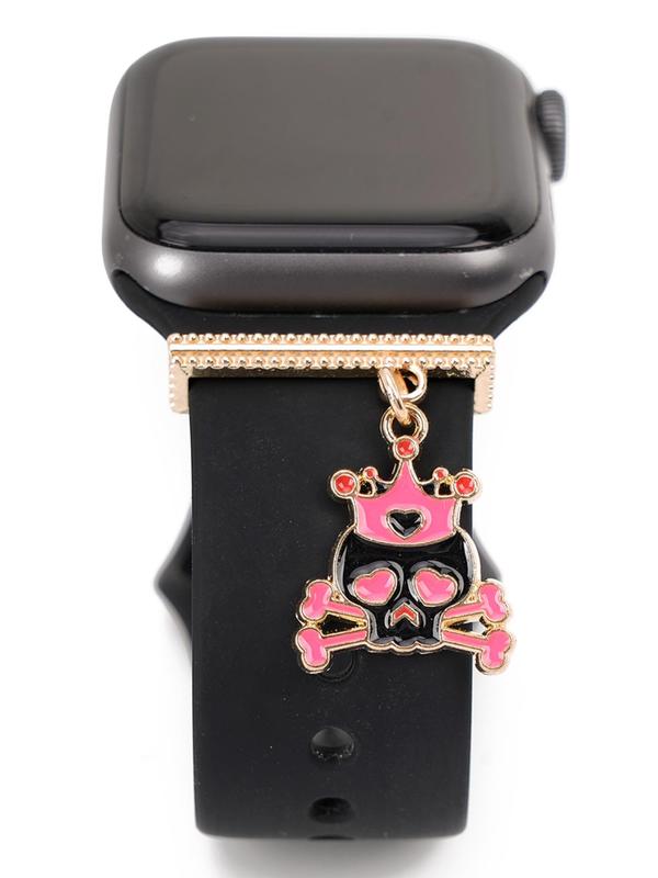 Cute Heart Decor Skull Ghost Design Watch Band Decoration, Fashion Watch Band Charm, Trendy All-match & Exquisite Watch Band Accessories for Birthday Gift