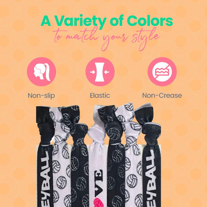 Girls Love Volleyball Hair Ties Set