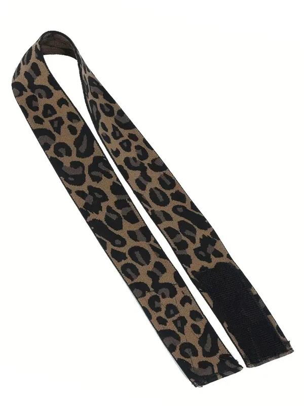 Elastic Melting Band, Leopard Pattern Elastic Bands for Wig Edges, Adjustable Edge Wrap to Lay Edge, Wig Accessories for Salon Women Girls Frontal Melt