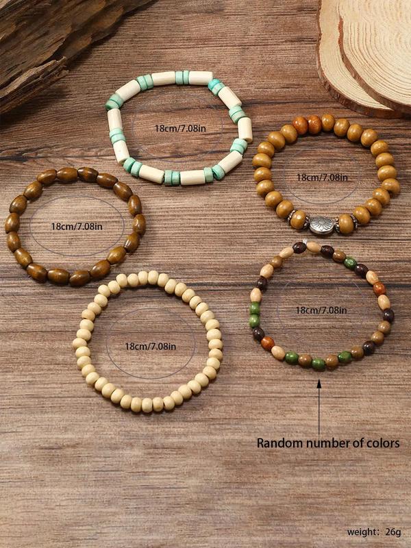 Boho Style Elastic Adjustable Beaded Bracelet, Fashionable Jewelry for Women & Men, Trendy All-match & Exquisite Jewelry for Summer 2024 Back To School