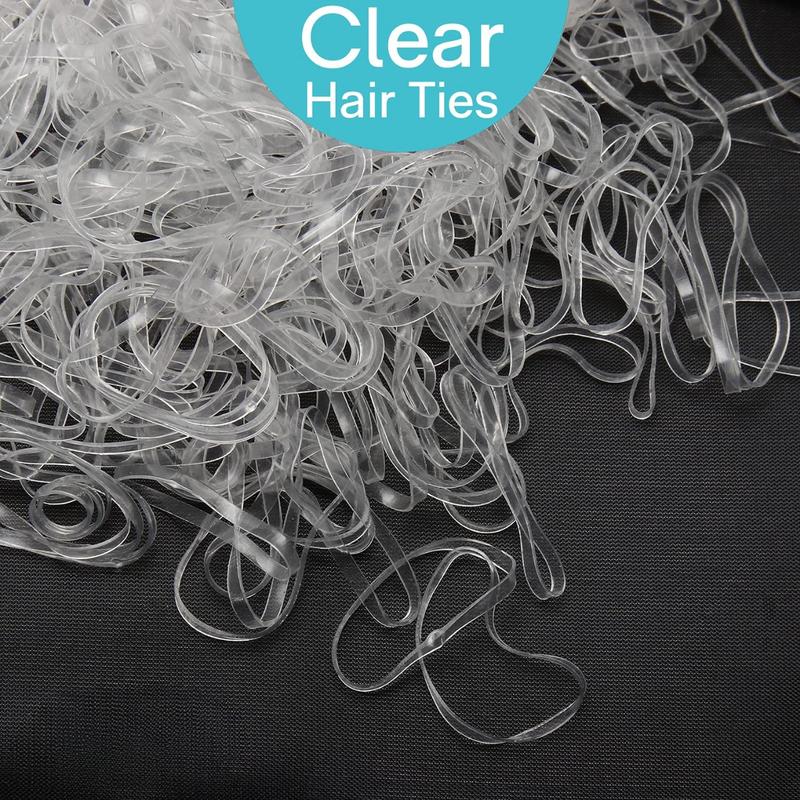 Clear Elastic Hair Bands, 2500 Small Rubber Bands Braids for Girls  Women Non-Slip Tiny Soft Hair Ties Braiding Hair Accessories Value Pack