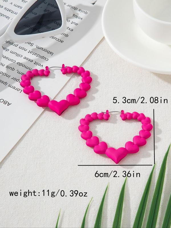 Heart Shaped Hollow out Hoop Earrings (1 Pair), Fashionable Jewelry for Women, Casual Jewelry for Party, Daily Clothing Decor, Trendy All-match & Exquisite Jewelry for Birthday Gift