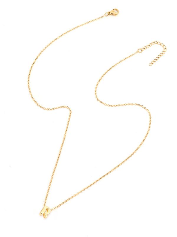 Bubble Initial Letter Pendant Necklace for Women, Stainless Steel Jewelry for Party, Daily Clothing Decor, Trendy All-match & Exquisite Jewelry for Birthday Gift