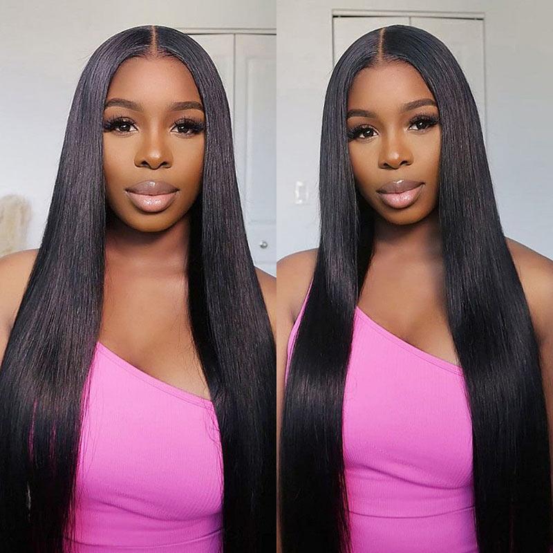 Wigcool 9x6 Pre-bleached Knots Ready Go Glueless Wigs Swiss HD Lace Pre-everything Straight Wigs 220% Density