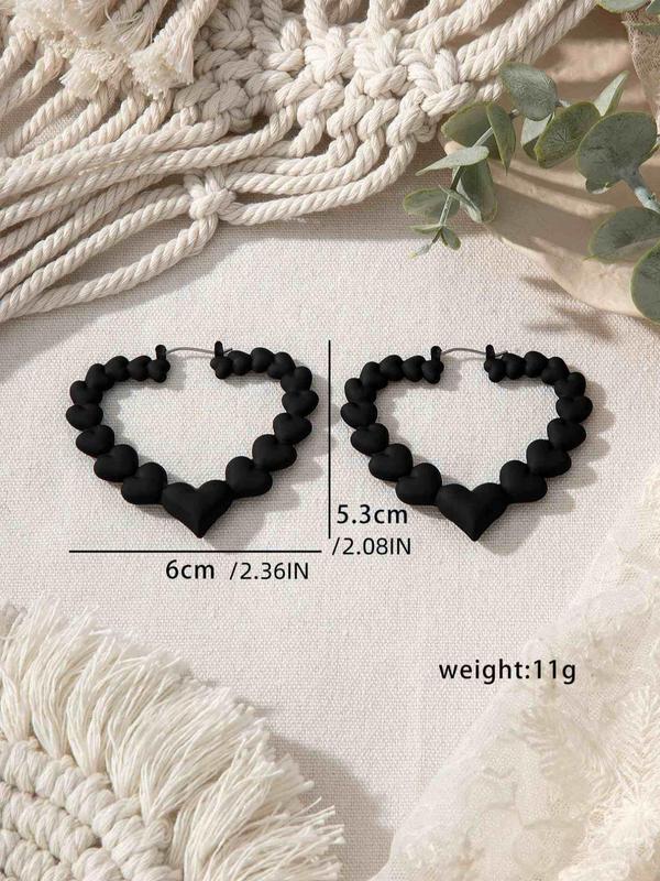 Heart Shaped Hollow out Hoop Earrings (1 Pair), Fashionable Jewelry for Women, Casual Jewelry for Party, Daily Clothing Decor, Trendy All-match & Exquisite Jewelry for Birthday Gift