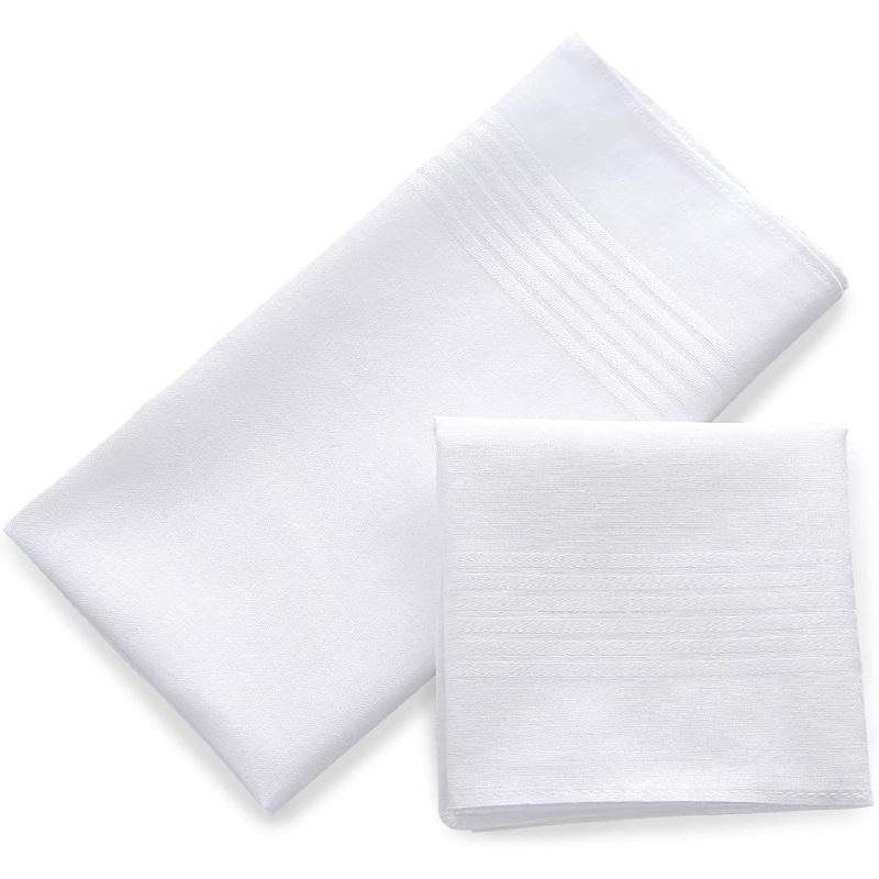 Handkerchiefs for Men, 100% Soft Cotton Hank Chief Machine Wash White Pocket Square for Suit - 16 ''x 16'' Mens Hankie