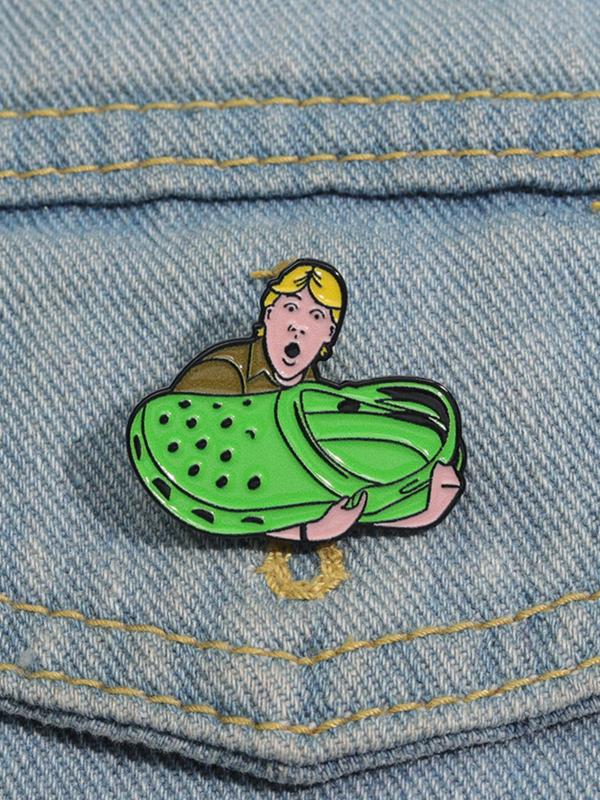 Cartoon Character with Clogs Design Brooch, Cute Clogs Design Brooch Pin, Fashion Accessories for Women & Men, Creative Gift for Friends