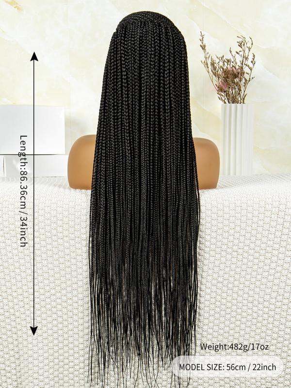 Full Lace Front Long-length Hand Hook Hair Lace Braiding Wig, Synthetic Braided Lace Wigs with Baby Hair for Summer Party, Daily Use, Lightweight Easy To Wear, Fall Outfits, Fall Freshness