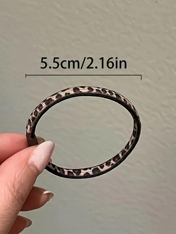 Leopard Pattern Hair Tie, High Stretch Hair Tie, Fashion Hair Accessories for Women & Girls, Minimalist Headwear Suitable for Thick Hair