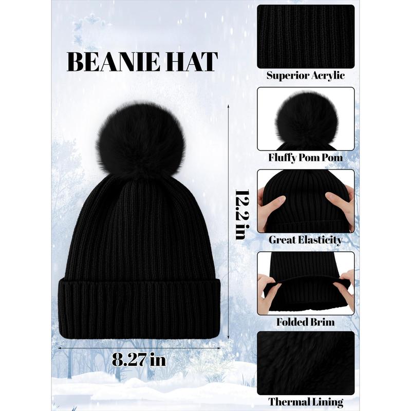 Winter Hat Scarf Gloves Sock and Ear Warmer, Warm Knit Beanie Hat Touch Screen Gloves Set Winter Gifts Neck Scarves for Women