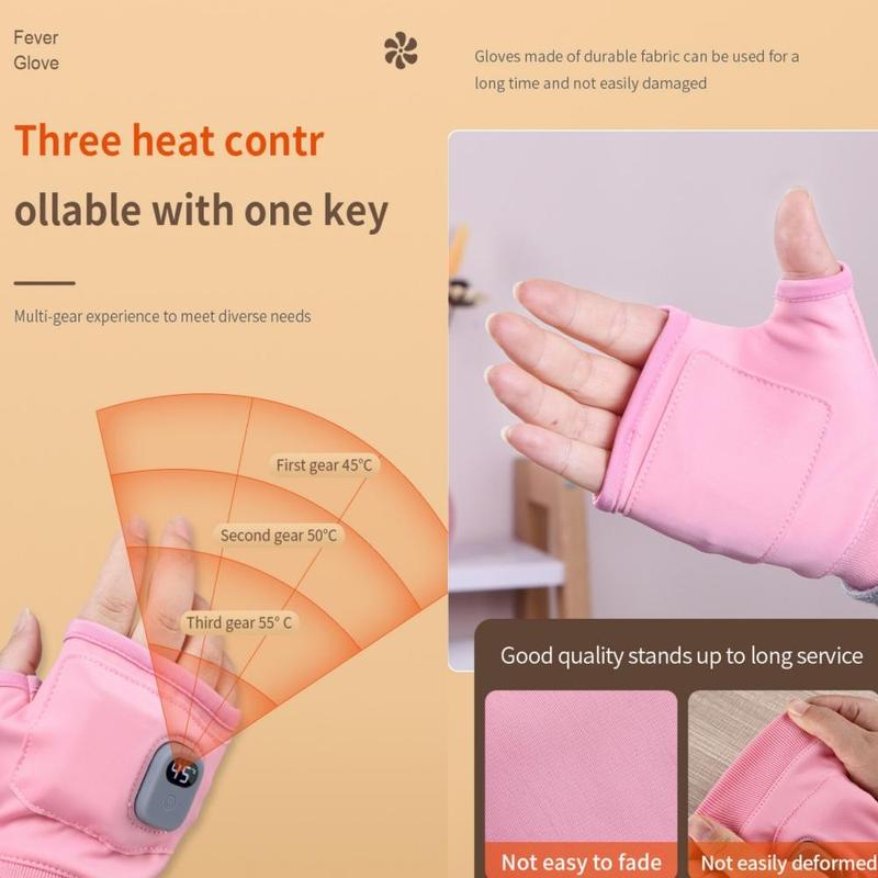 USB Rechargeable Heated Gloves, 1 Pair Waterproof Windproof Gloves, Hand Warmer Gloves for Outdoor Sports, Christmas Gift