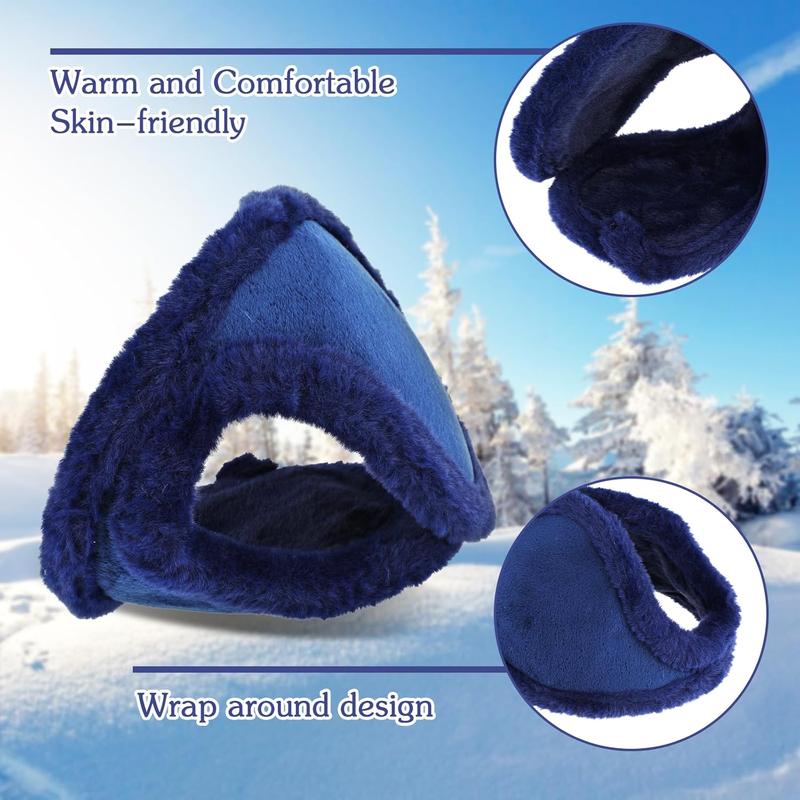 2Pcs Ear Muffs for Winter Fleece Earmuffs Winter Ear Warmers for Women Men Plush Earmuffs Ear Covers for Cold Weather