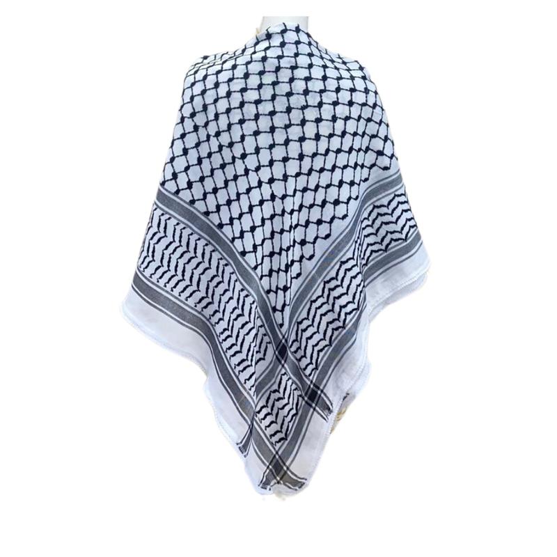 Authentic Cotton Kuffiyeh with Embroidered Pattern for All Genders