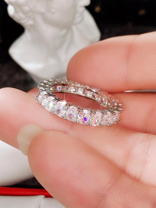 Elegant Rhinestones Decorated Ring, Fashion Jewelry for Party, Daily Clothing Decor, Trendy All-match & Exquisite Jewelry for Birthday Gift