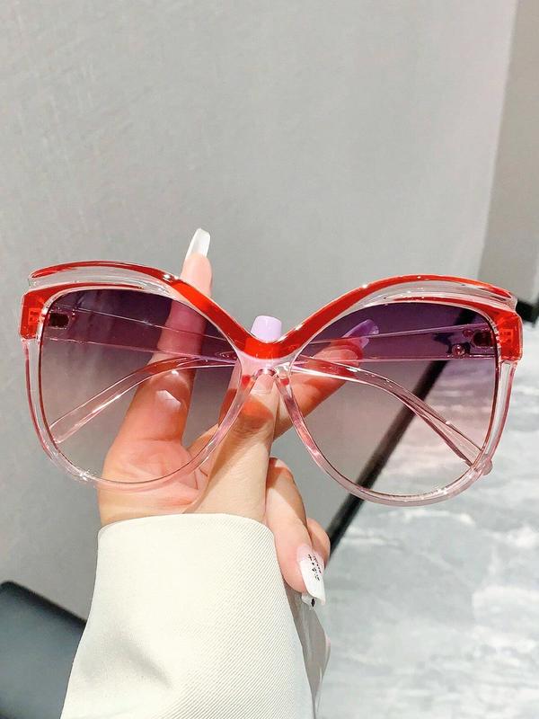 Simple Style Cat Eye Frame Sunglasses, Trendy Casual Sunglasses for Everyday Use, Fashion Accessories for Outdoor Activities Back To School