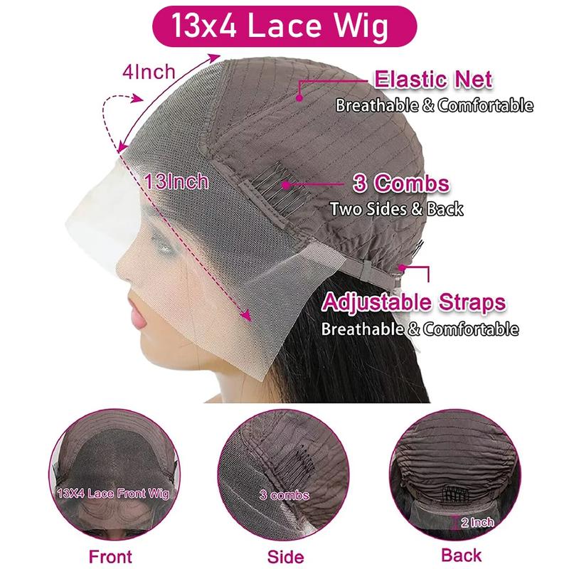 Bling Hair Fashion 13x4 13x6 Deep Wave HD Lace Front Wig Human Hair 180% density Transparent Lace Frontal Wigs For Women Real Hair Wigs PrePlucked Lace Front Wig