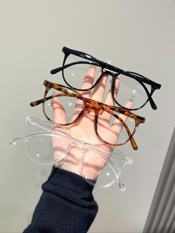 Unisex Vintage Round Frame Eyeglasses, Trendy Minimalism Eyeglasses for Everyday Use, Fashion Accessories for Outdoor Activities